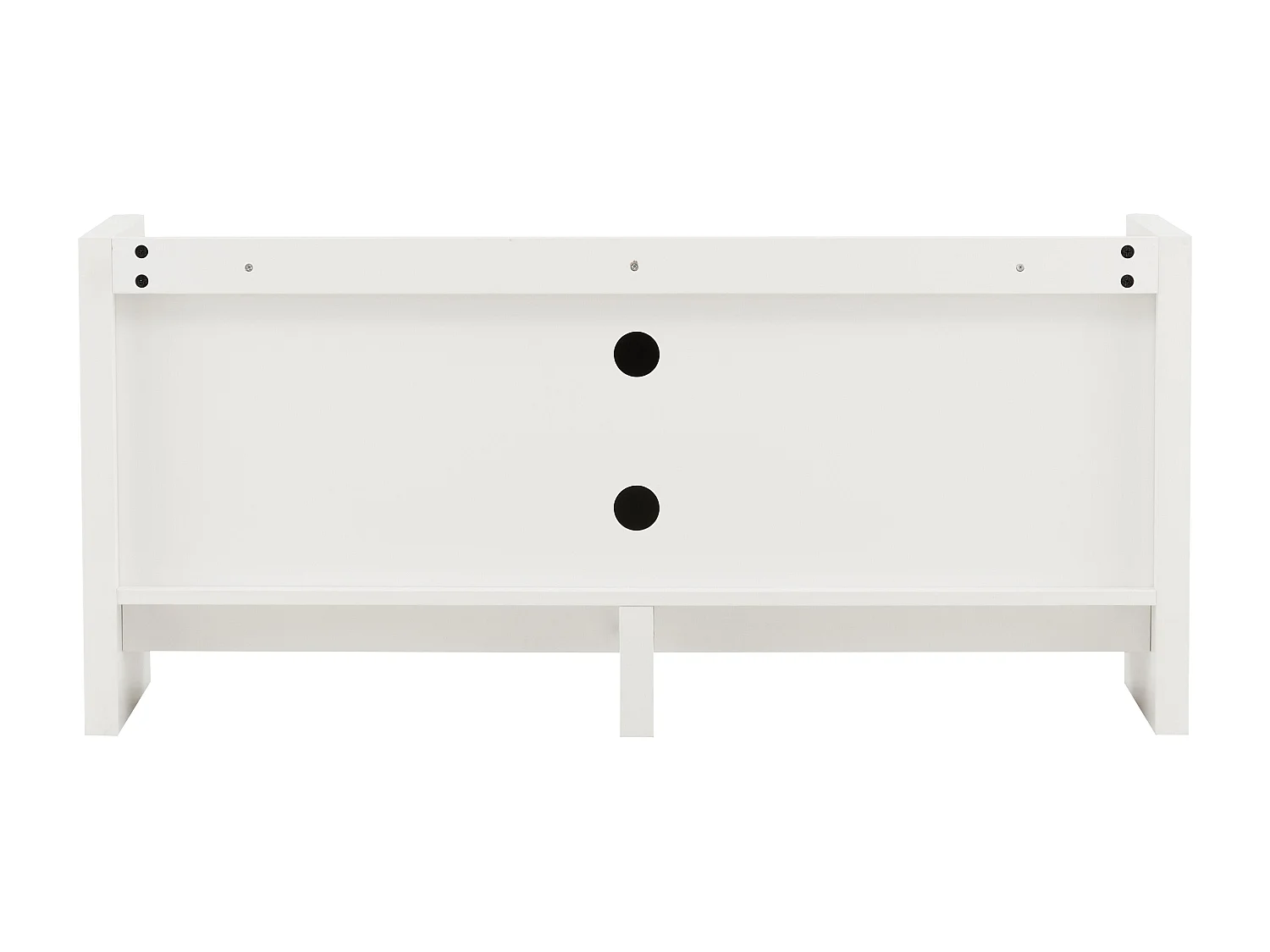 Meuble TV uni rétro rectangulaire L120 cm blanc