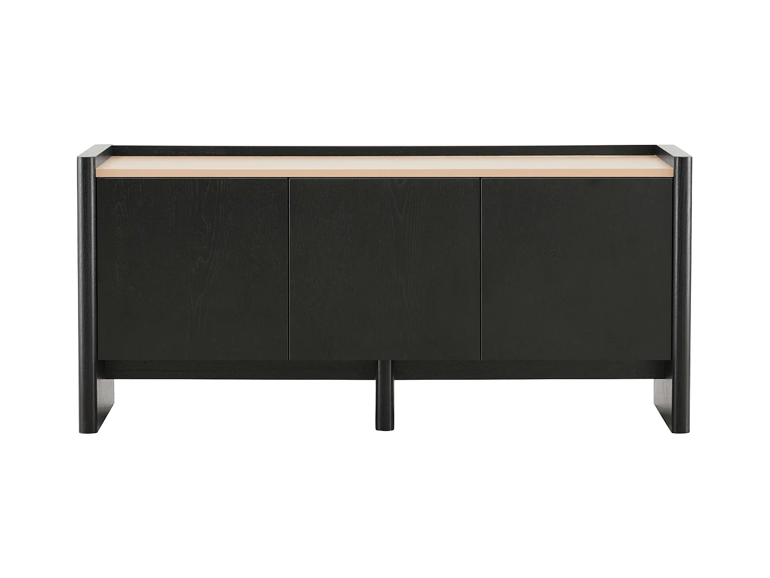 Meuble TV épuré rectangulaire L120 cm bois noir