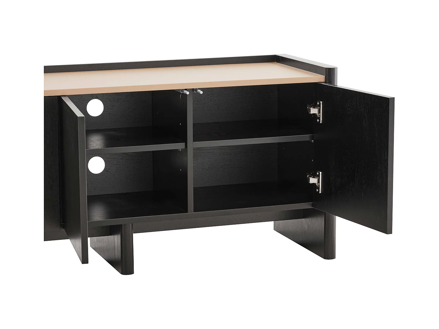 Meuble TV épuré rectangulaire L120 cm bois noir