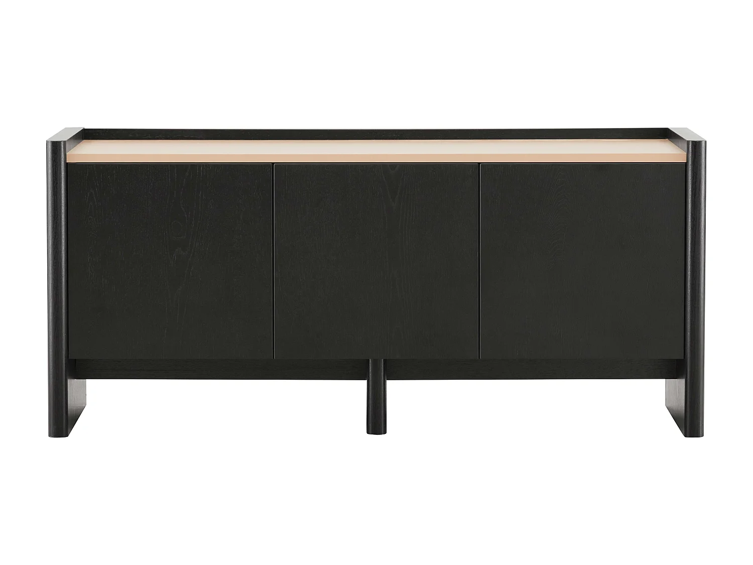 Meuble TV épuré rectangulaire L120 cm bois noir