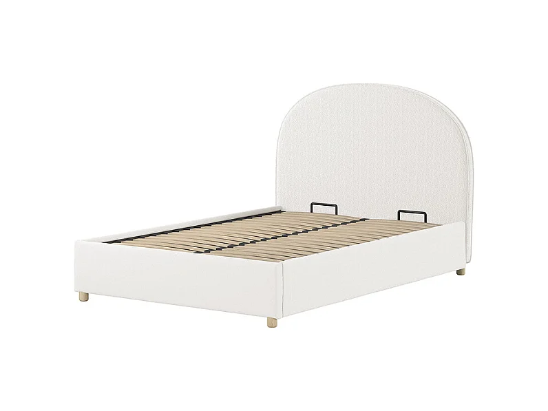 Lit coffre 140x200 sommier inclus Moon Blanc
