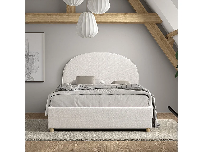Lit coffre 140x200 sommier inclus Moon Blanc