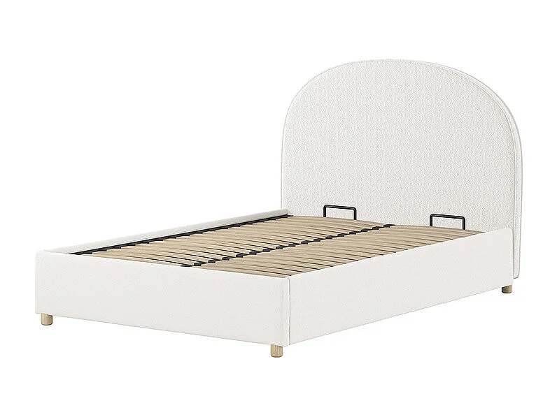 Lit coffre 140x200 sommier inclus Moon Blanc