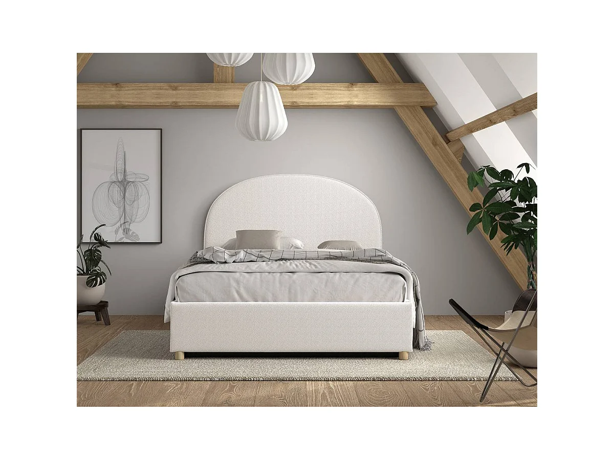 Lit Coffre Adulte "Moon" 140x200cm Blanc