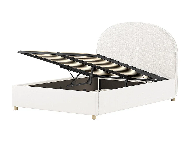 Lit coffre 140x200 sommier inclus Moon Blanc