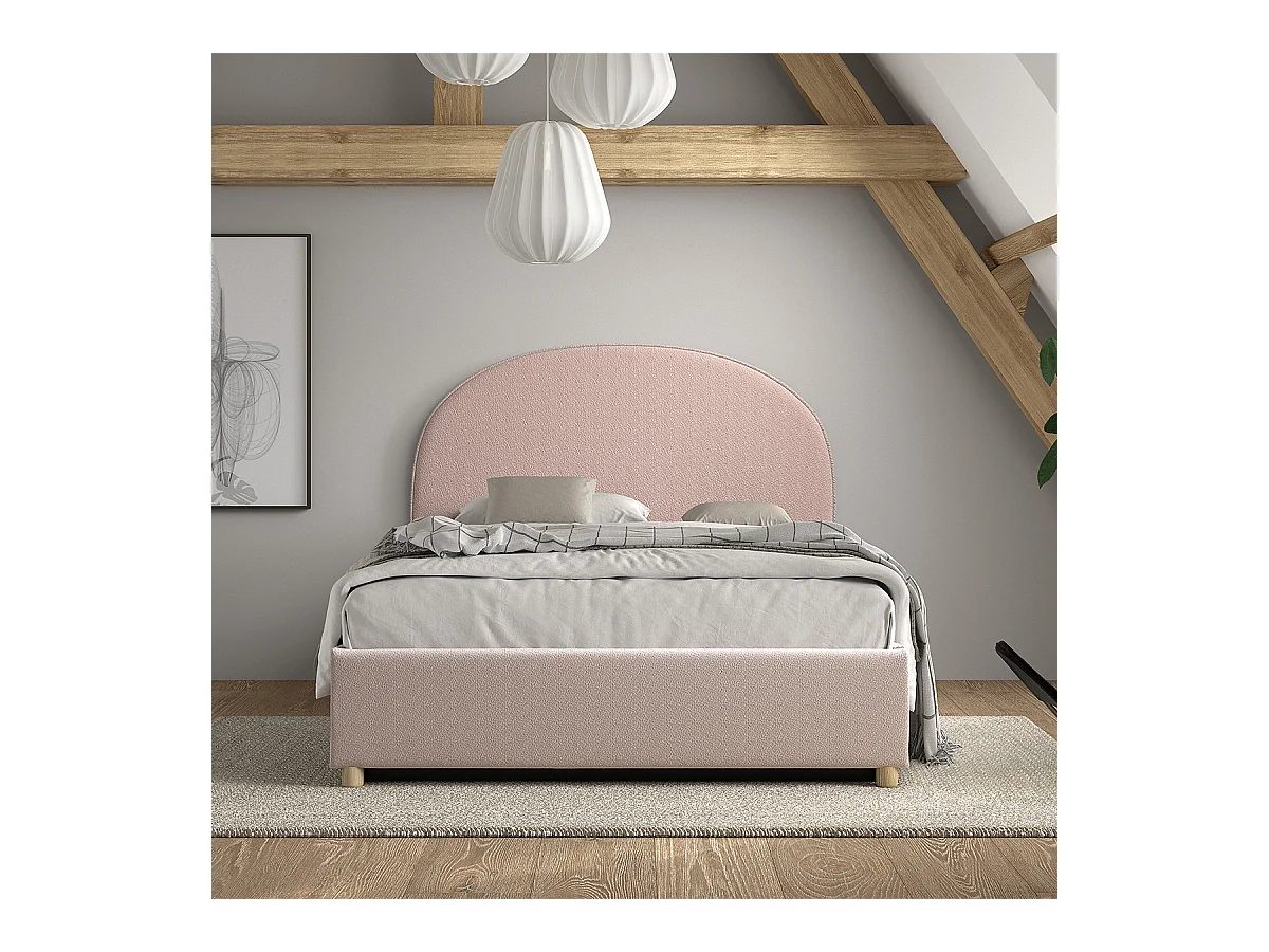 Lit coffre 140x200 sommier inclus Moon Rose