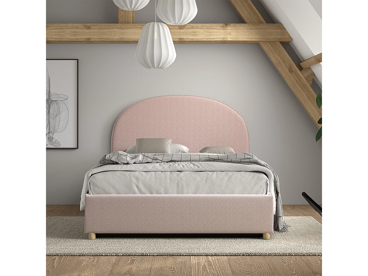 Lit coffre 140x200 sommier inclus Moon Rose