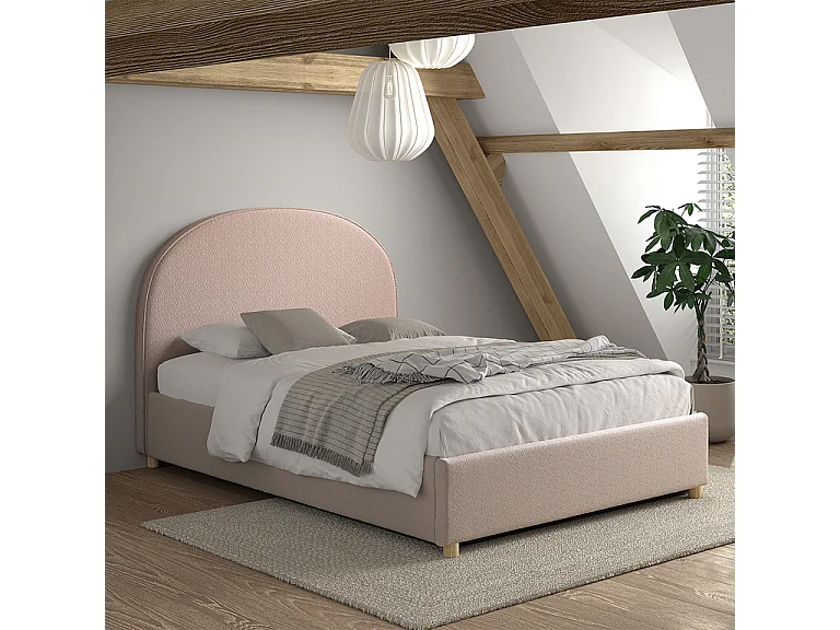 Lit coffre 140x200 sommier inclus Moon Rose