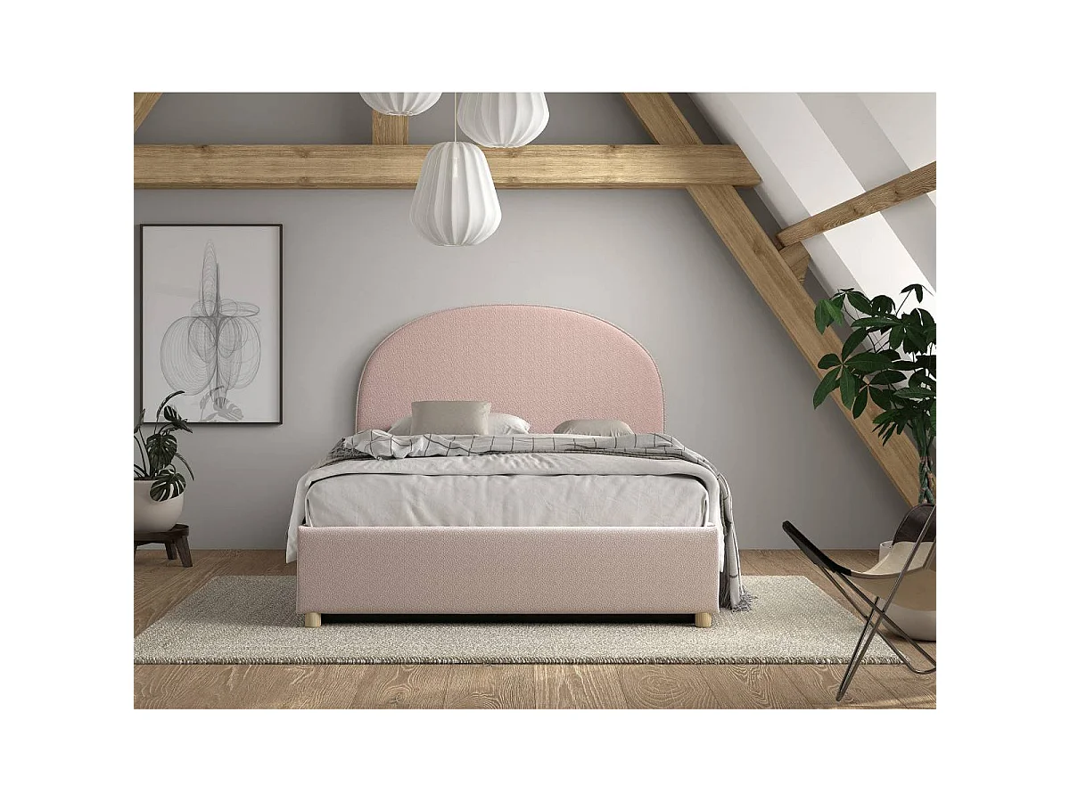 Lit Coffre Adulte "Moon" 140x200cm Rose