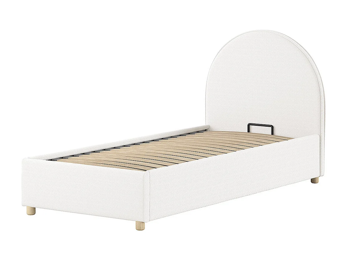 Lit coffre 90x200 sommier inclus Moon Blanc