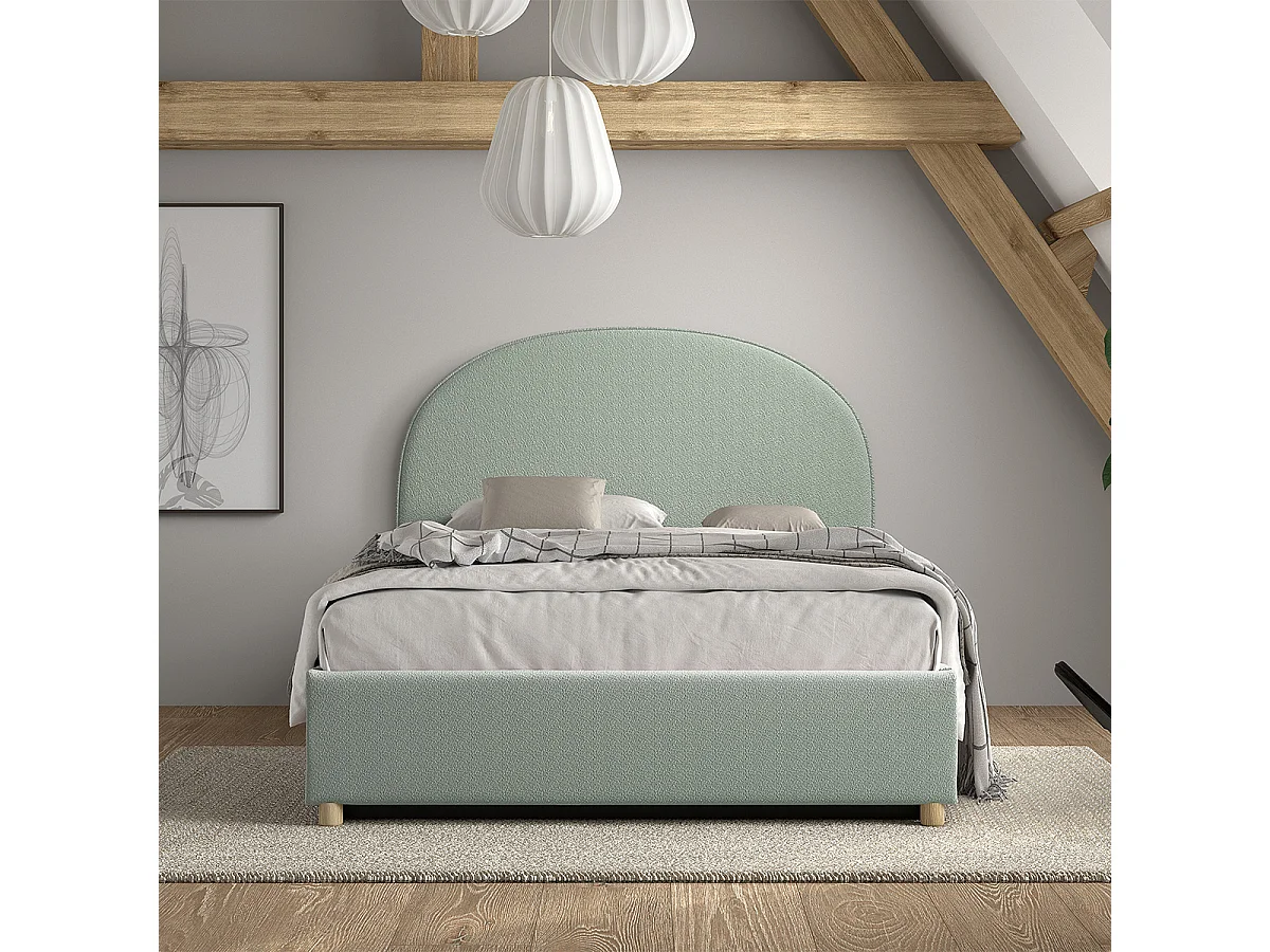 Lit coffre 140x200 sommier inclus Moon Vert