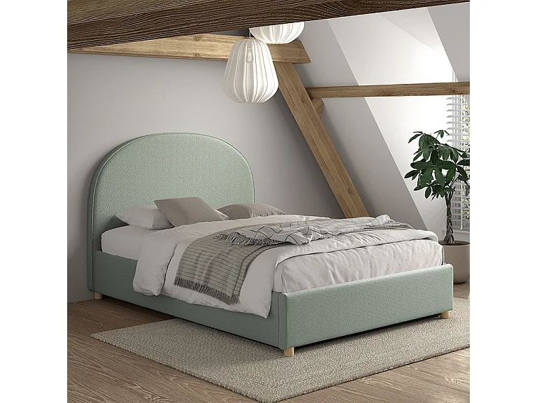Lit coffre 140x200 sommier inclus Moon Vert