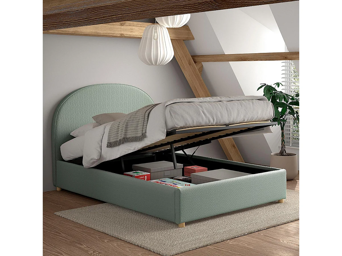 Lit Coffre Adulte "Moon" 140x200cm Vert