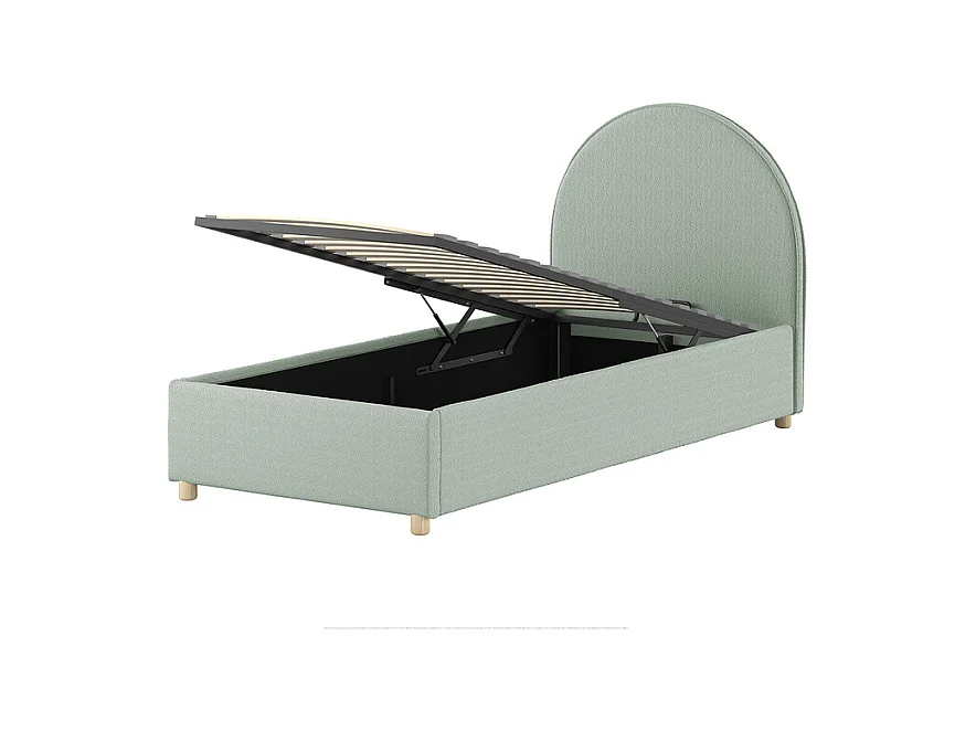 Lit coffre 90x200 sommier inclus Moon Vert