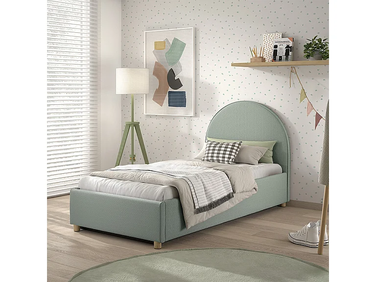 Lit coffre 90x200 sommier inclus Moon Vert