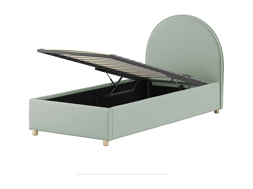 Lit coffre 90x200 sommier inclus Moon Vert