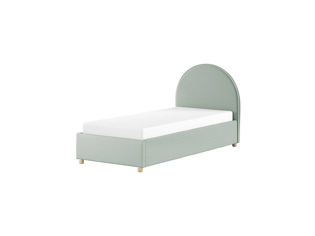 Lit Coffre Enfant Bouclé "Moon" 90x200cm Vert