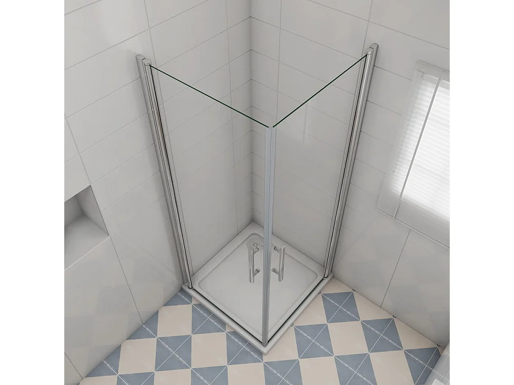 Duschkabinen 90x76x197cm Duschdrehtür 6mm Nano-Glas Schwingtür Duschtür  Duschabtrennung