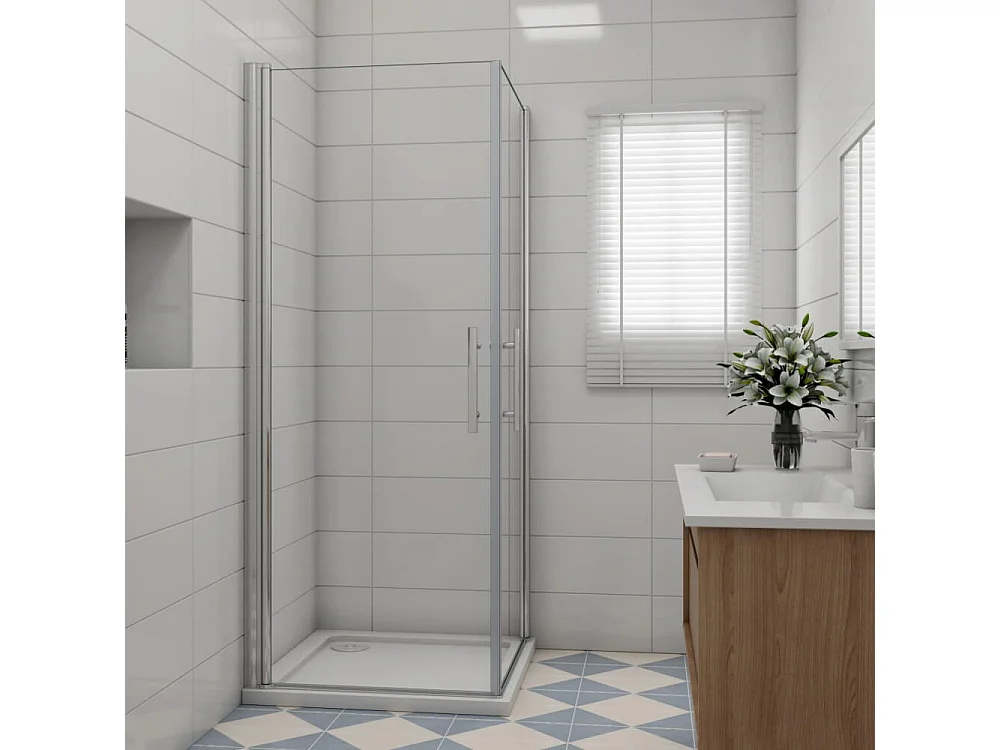 Duschkabinen 76x76x197cm Duschdrehtür 6mm Nano-Glas Schwingtür Duschtür  Duschabtrennung