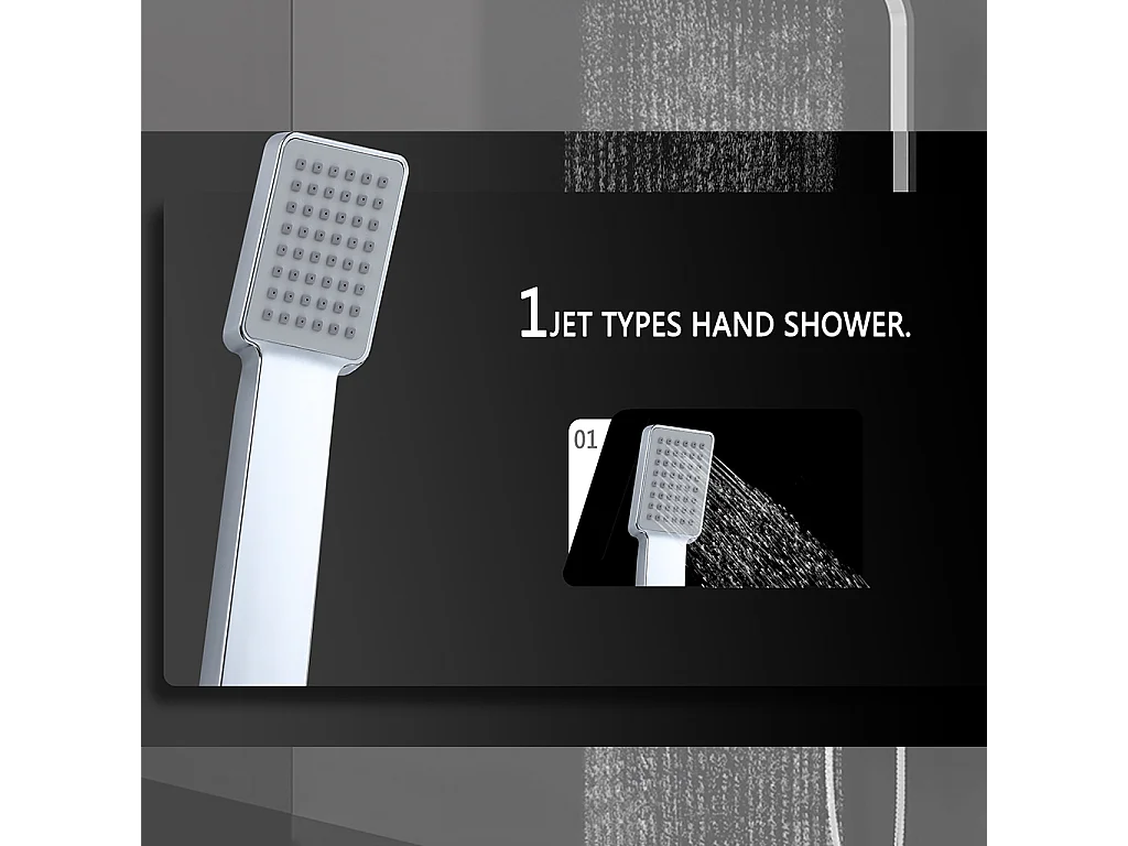 Miscelatore doccia termostatico con manopola in lega di zinco,colonna doccia soffione acciaio inox, cromato