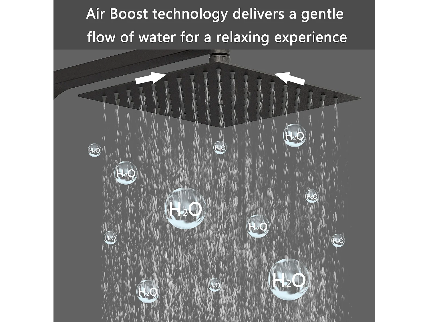 Colonna doccia termostatica, Aica ITALY soffione doccia 20*20CM, regolabile in altezza 75-115cm, set doccia con miscelatore, nero