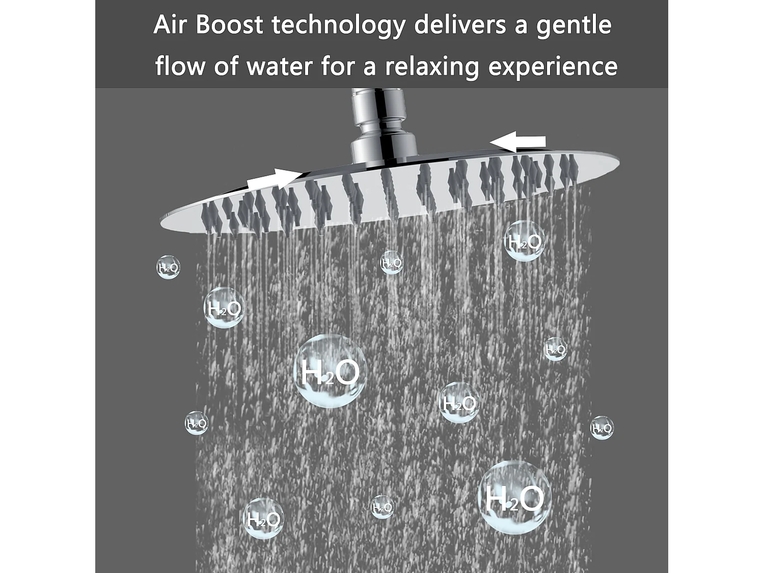 AICA Colonna doccia a ponte con soffione circolare 20x20cm, sistema doccia con miscelatore, cromato lucido