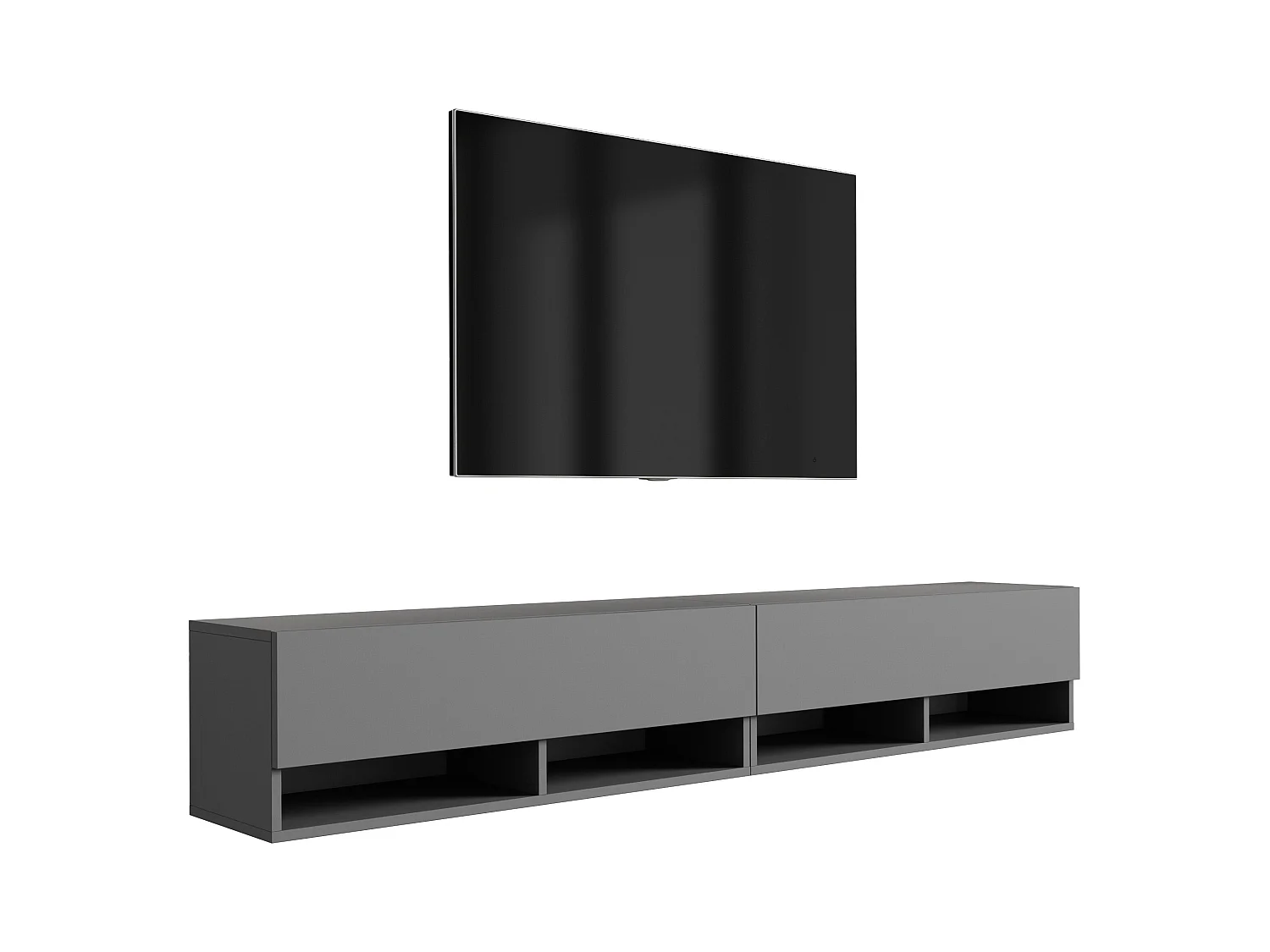 Meuble TV 200 (2 x 100) cm Anthracite, 200 x 32 x 52 cm