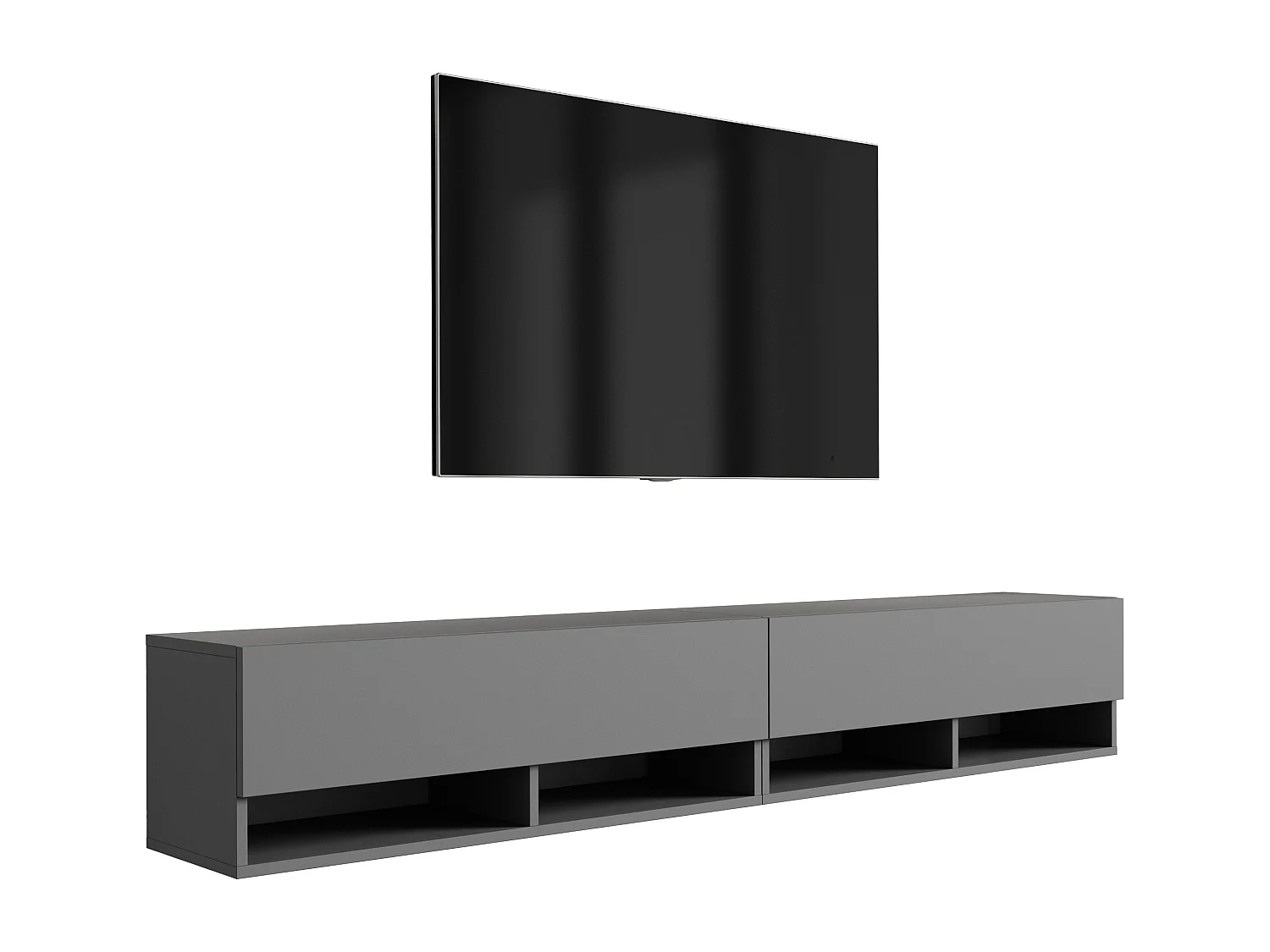 Meuble TV 200 (2 x 100) cm Anthracite, 200 x 32 x 52 cm
