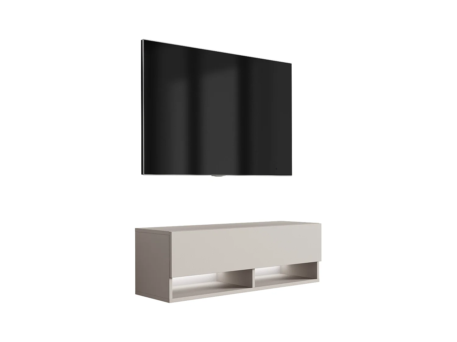 Meuble TV 100 cm Cachemire, LED blanc, 100 x 32 x 34 cm