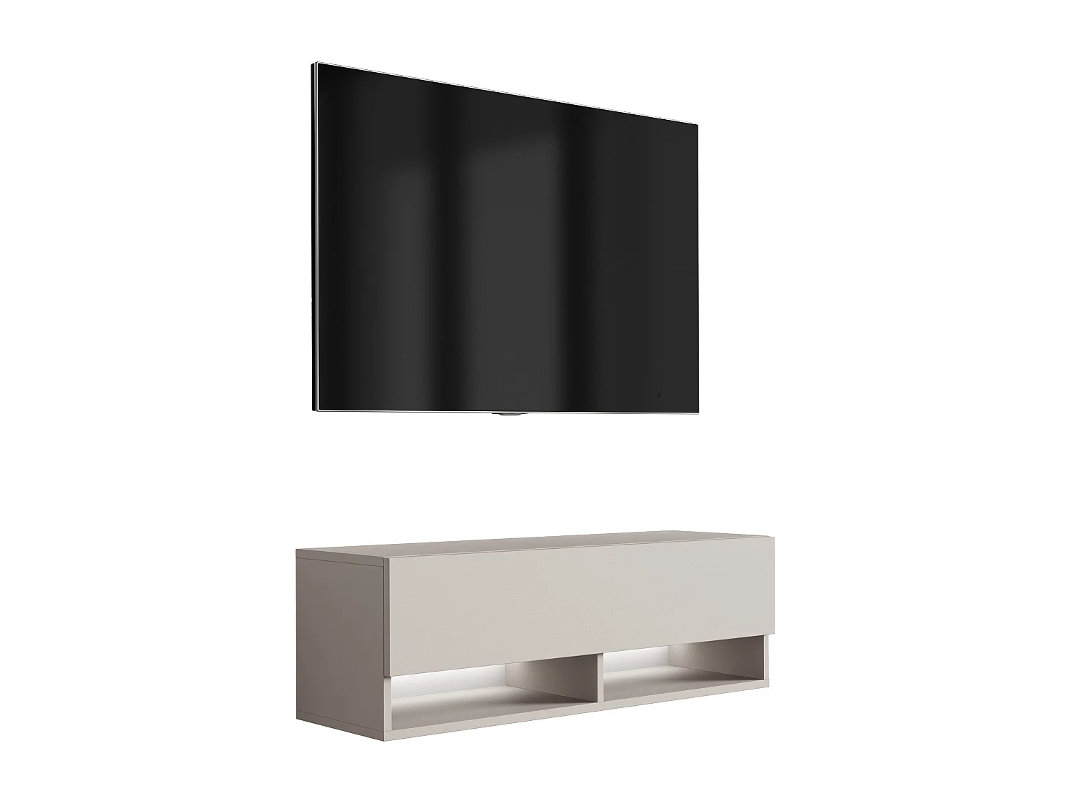 Meuble TV 100 cm Cachemire, LED blanc, 100 x 32 x 34 cm