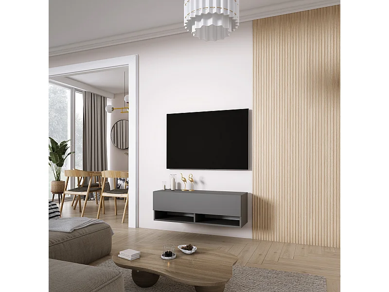 Meuble TV 100 cm Anthracite, 100 x 32 x 34 cm