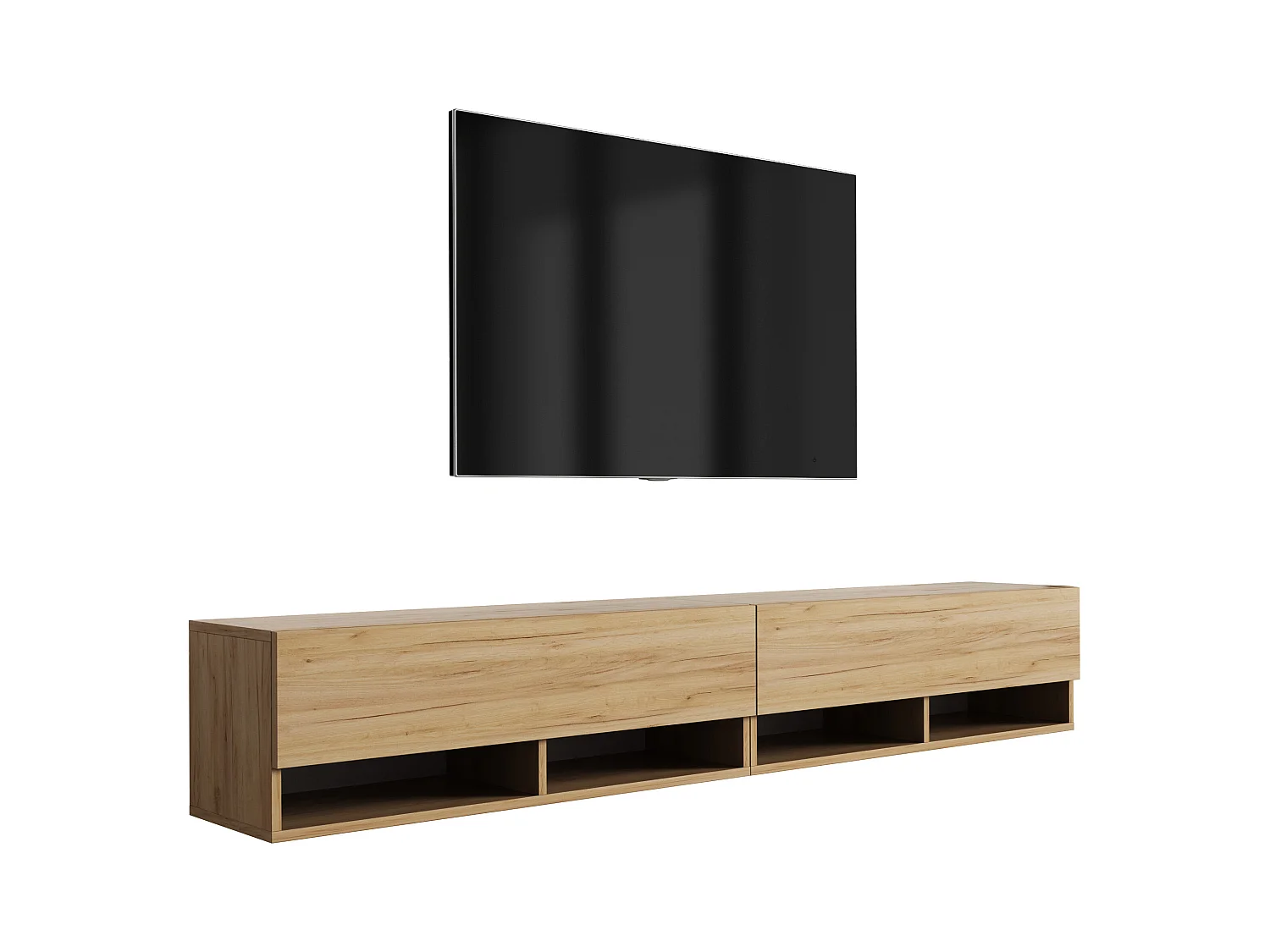 Meuble TV 200 (2 x 100) cm Chêne Craft, 200 x 32 x 52 cm