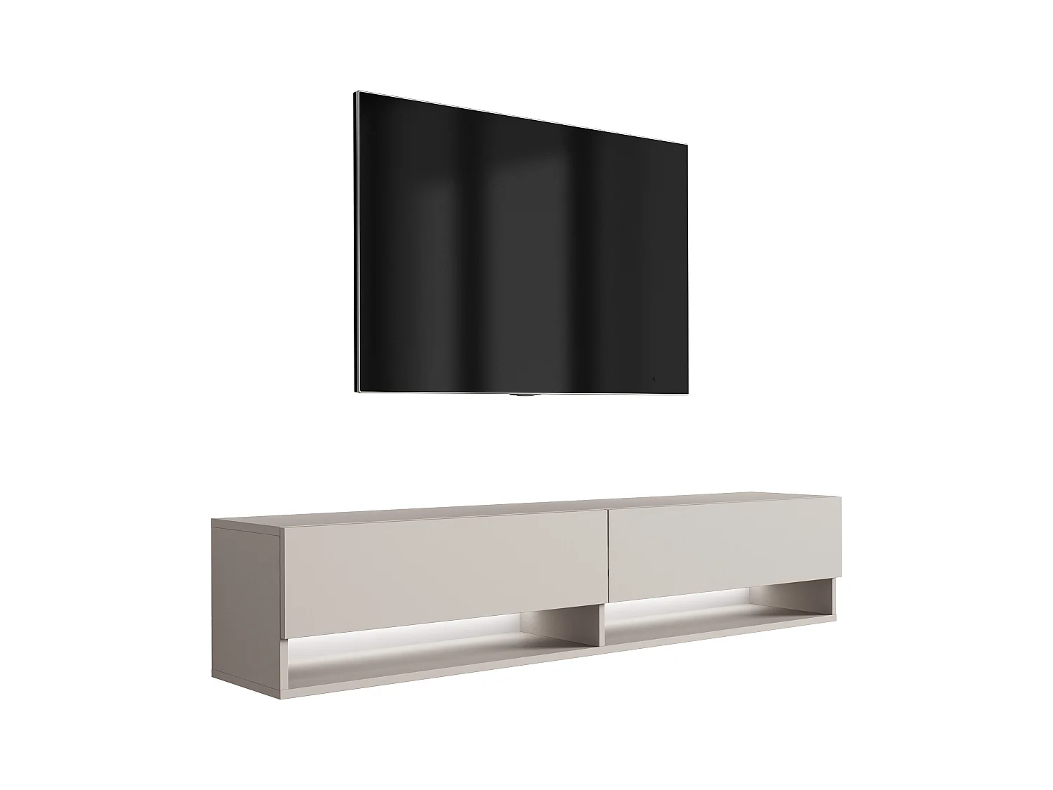 Meuble TV 170 cm Cachemire, LED blanc, 170 x 32 x 34 cm