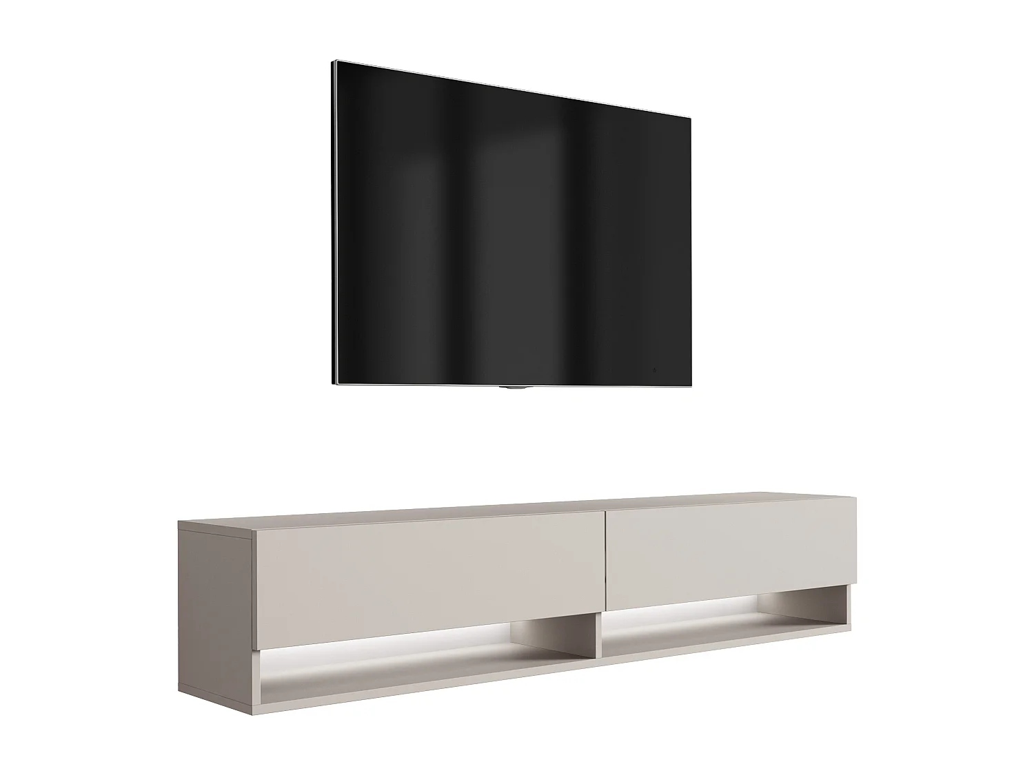 Meuble TV 170 cm Cachemire, LED blanc, 170 x 32 x 34 cm
