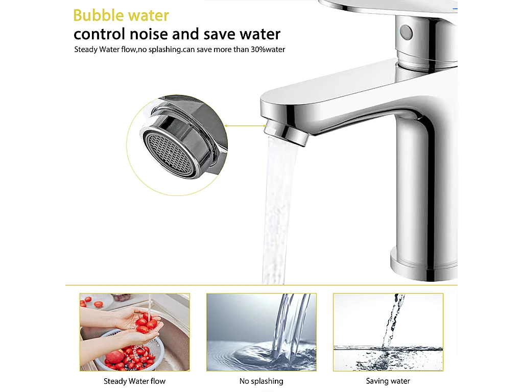 AICA ITALY Miscelatore per lavabo da bagno con flessibili acqua calda e fredda attaco G1/2" da 40cm, cromato