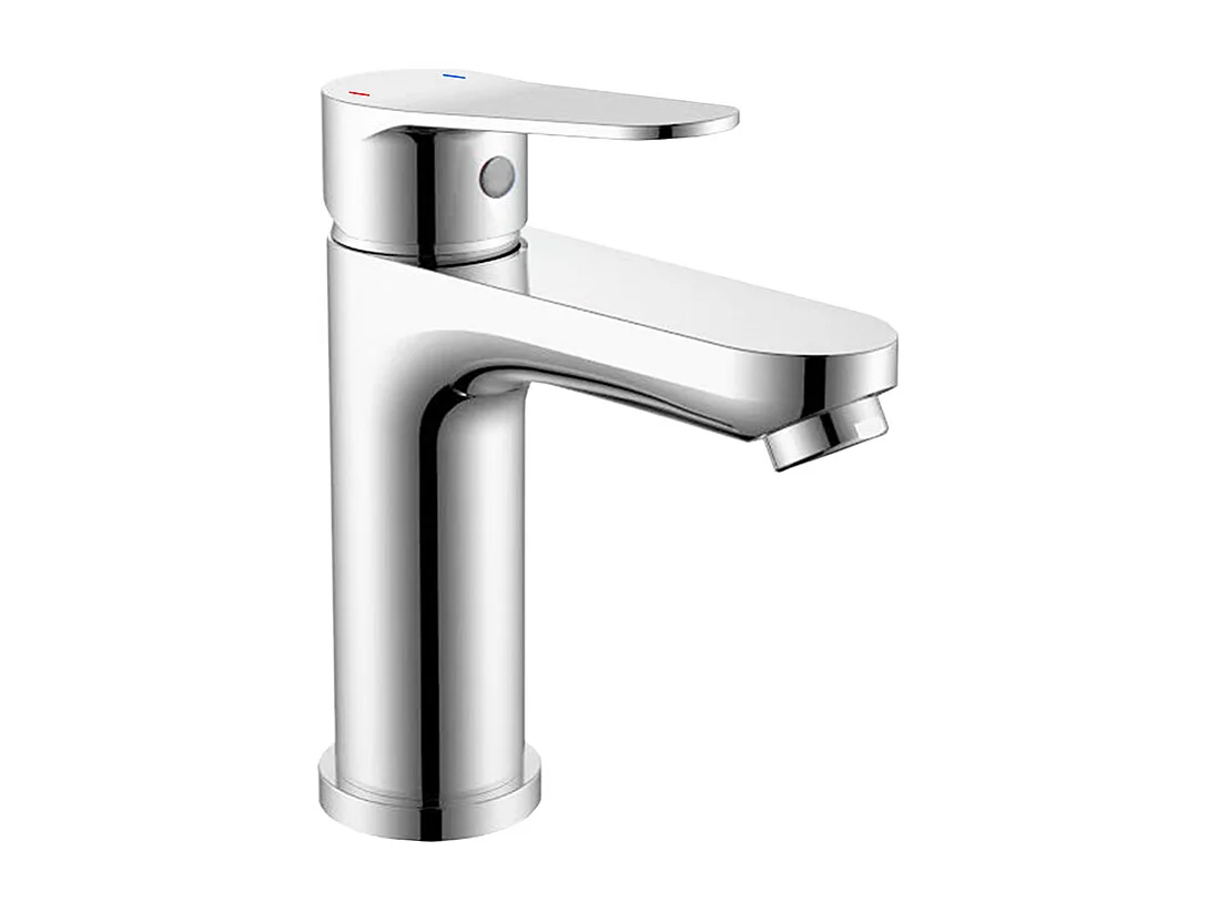 AICA ITALY Miscelatore per lavabo da bagno con flessibili acqua calda e fredda attaco G1/2" da 40cm, cromato