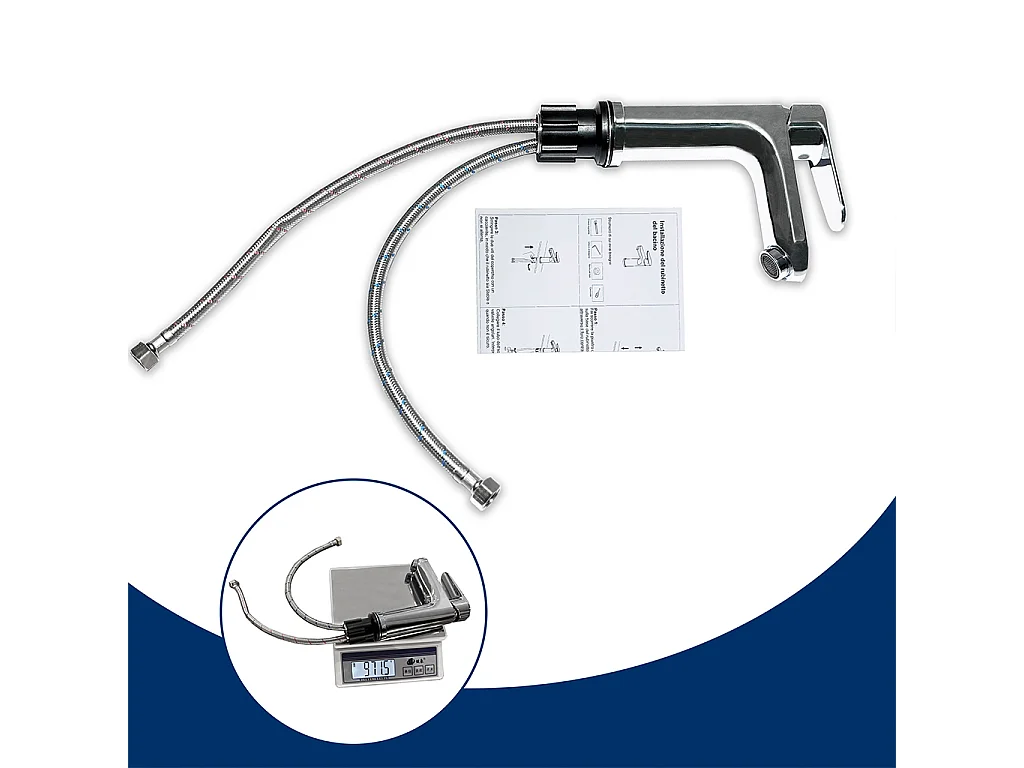 Miscelatore monocomando da bagno per lavabo e bidet cromato lucido AICA ITALY