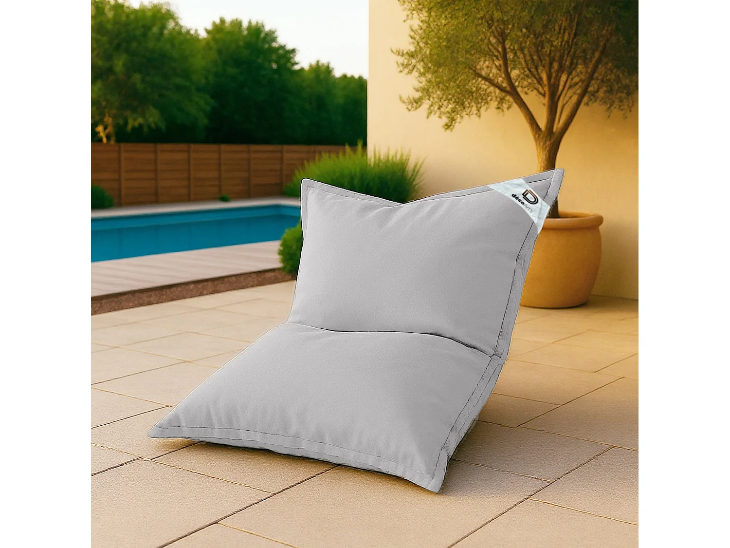 Housse pour Pouf Géant XL 120x80cm - Gris galet