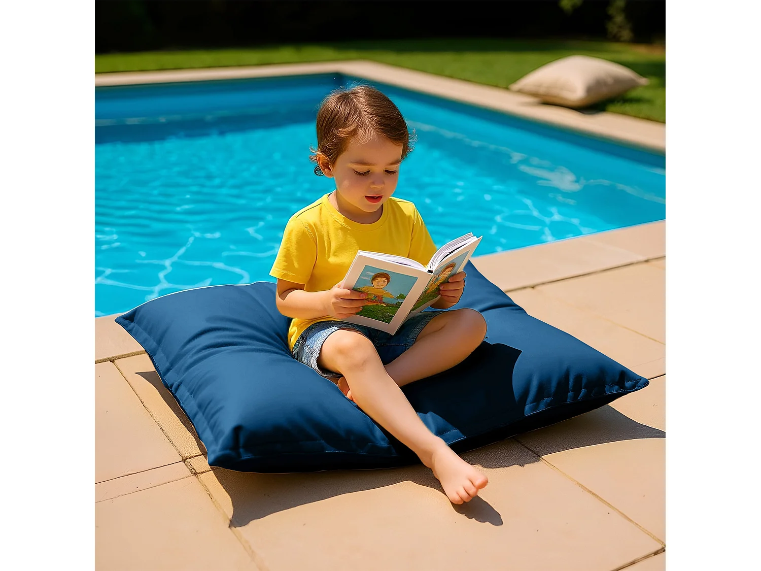 Housse pour Pouf Géant XL 120x80cm - Bleu pétrole