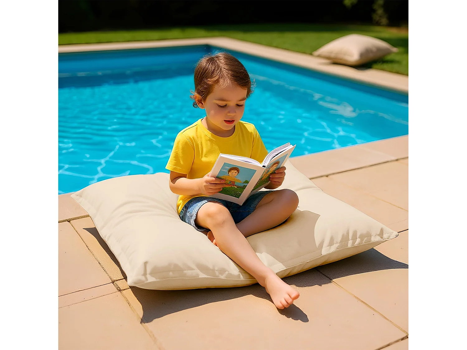 Housse pour Pouf Géant XL 120x80cm - Beige