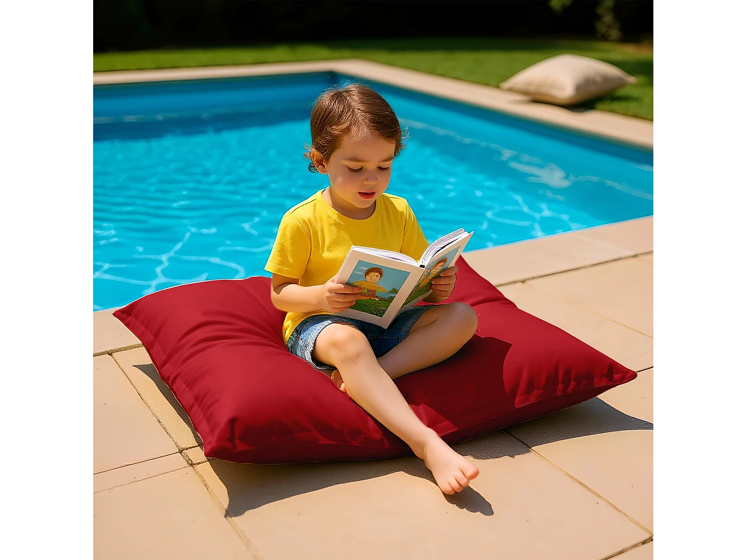 Housse pour Pouf Géant XL 120x80cm - Rouge piment