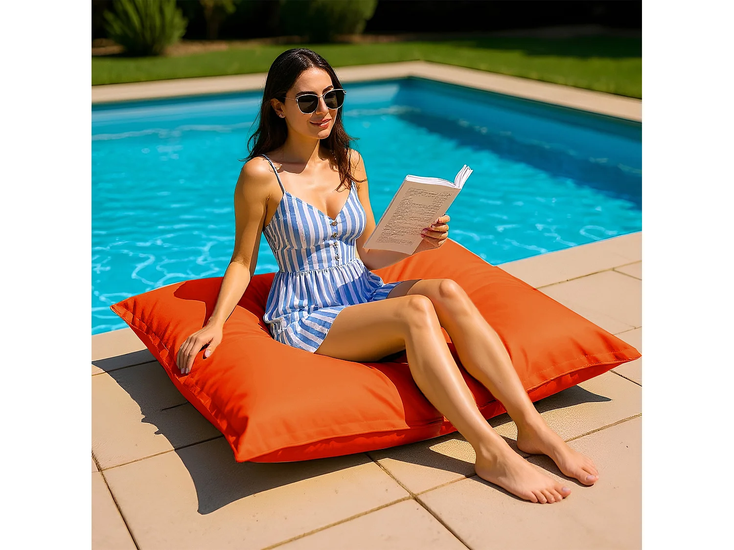 Housse pour Pouf Géant XL 120x80cm - Orange