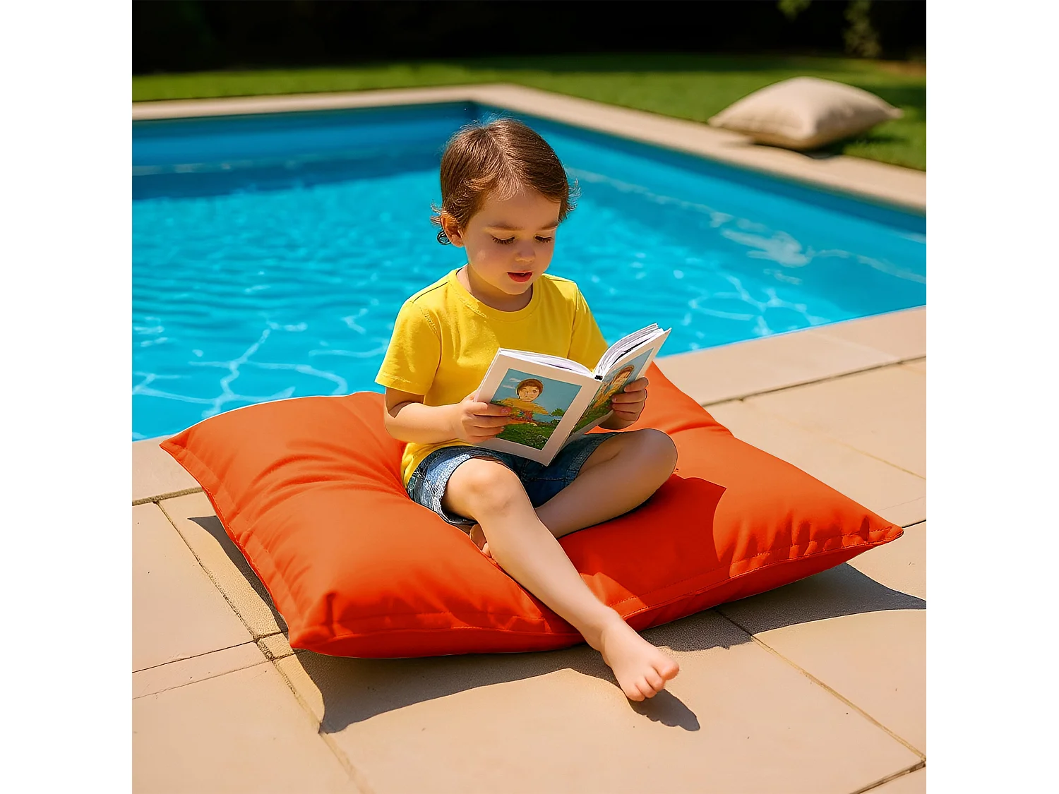 Housse pour Pouf Géant XL 120x80cm - Orange