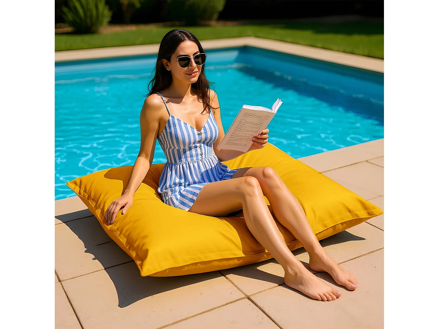 Housse pour Pouf Géant XL 120x80cm - Jaune miel