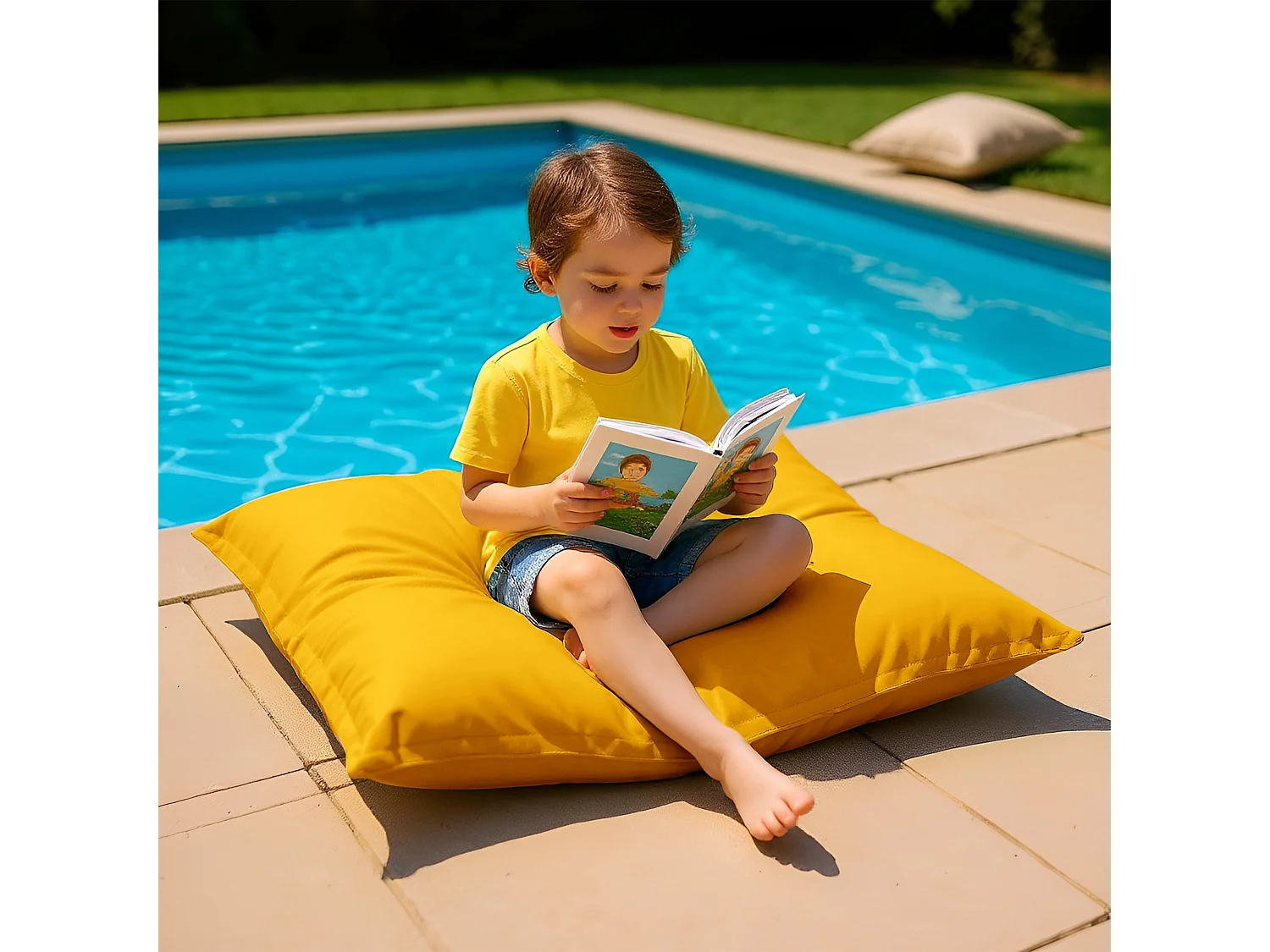 Housse pour Pouf Géant XL 120x80cm - Jaune miel