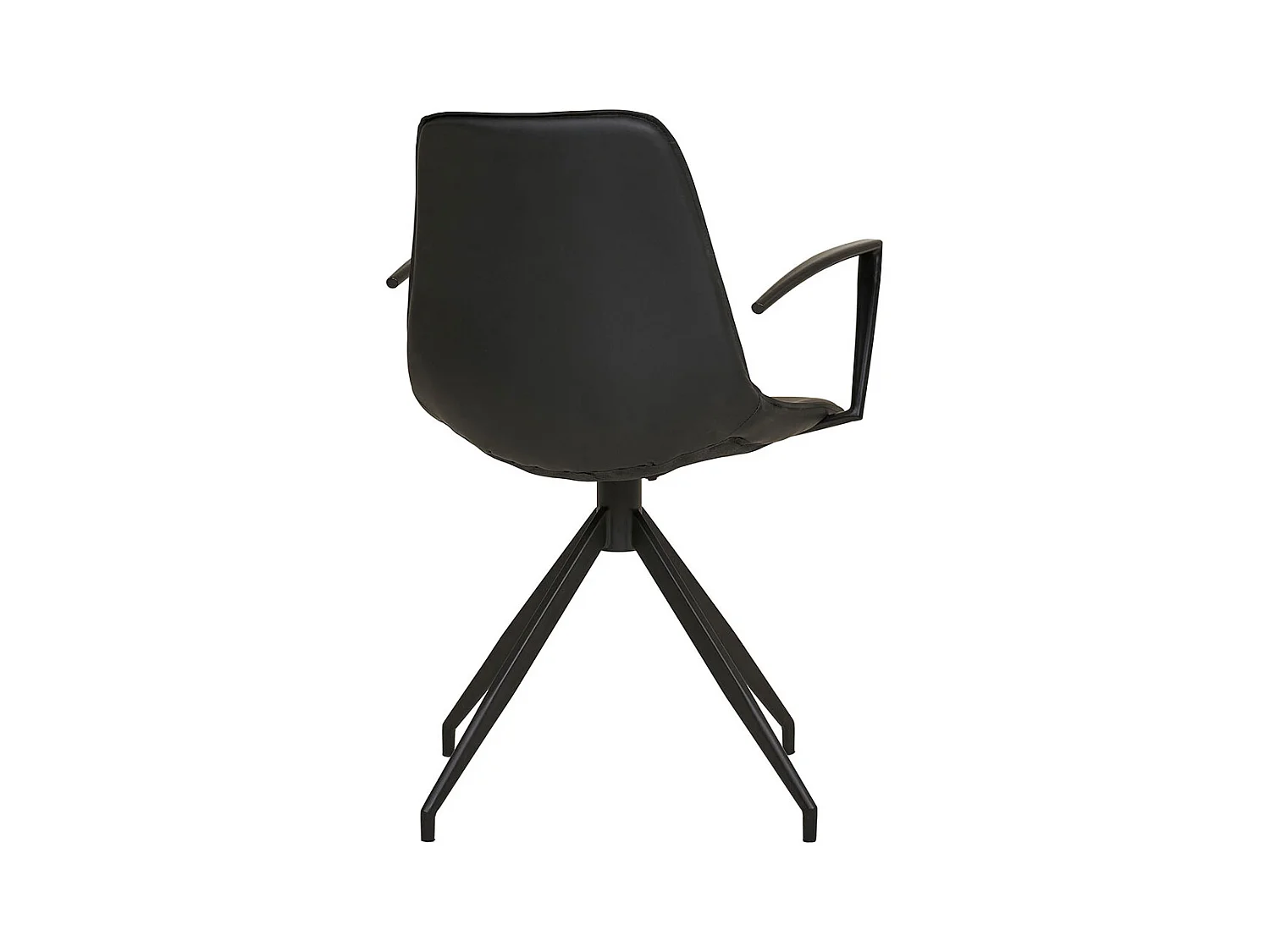 Monaco chaise de salle à manger pied rotatif, accoudoirs, PU similicuir noir.