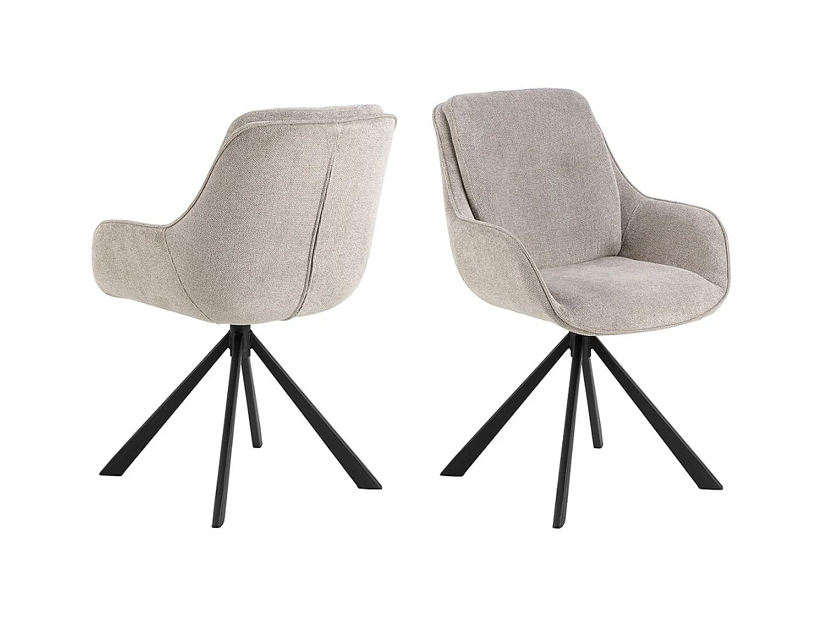 Carrie chaise de salle à manger avec accoudoirs tissu marron.