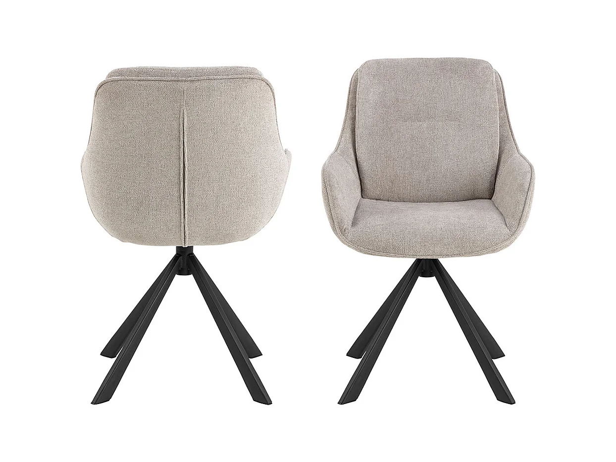 Carrie chaise de salle à manger avec accoudoirs tissu marron.