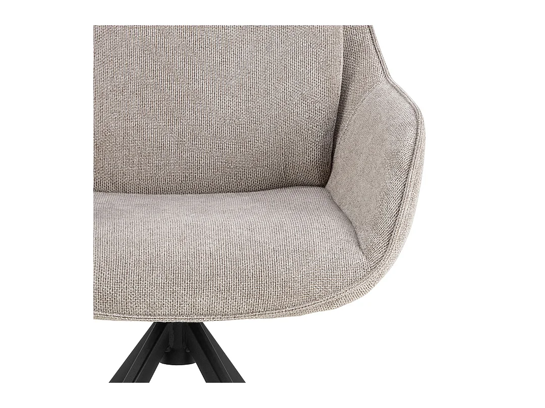 Carrie chaise de salle à manger avec accoudoirs tissu marron.