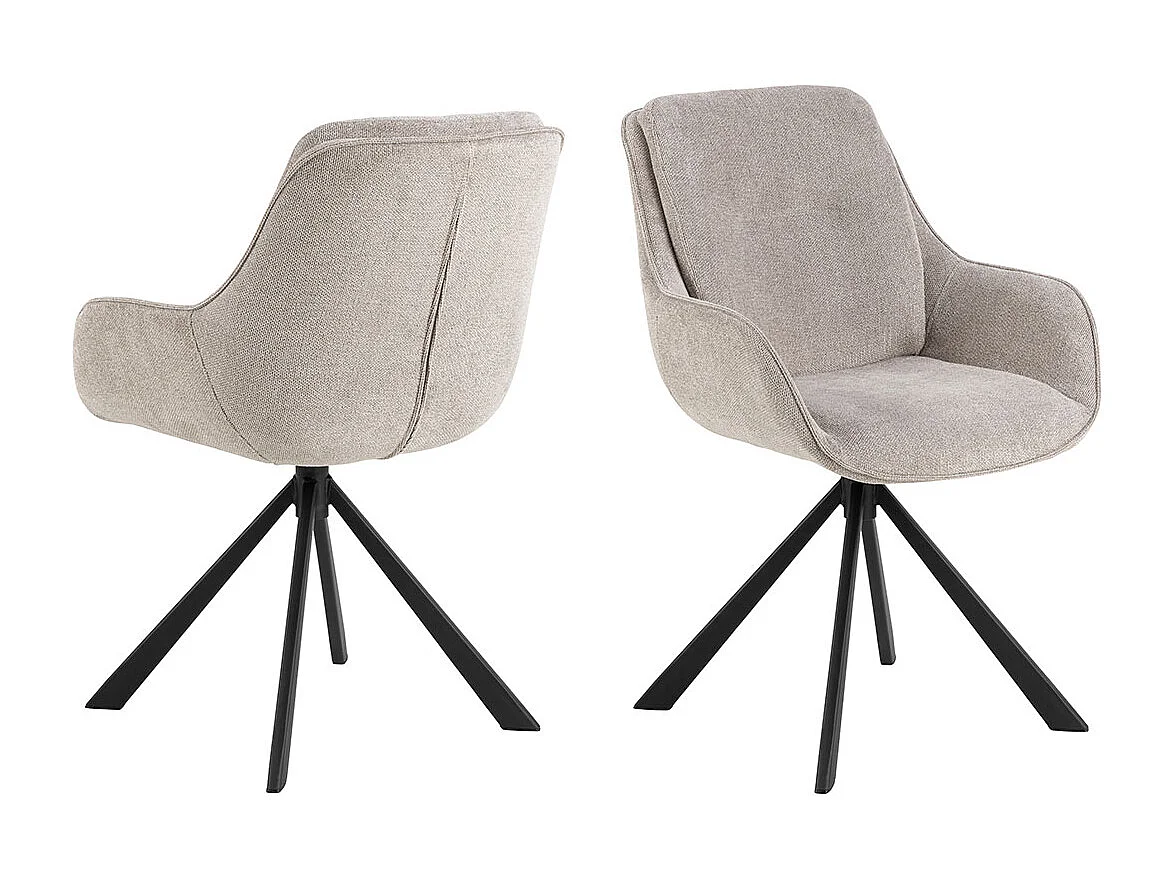 Carrie chaise de salle à manger avec accoudoirs tissu marron.